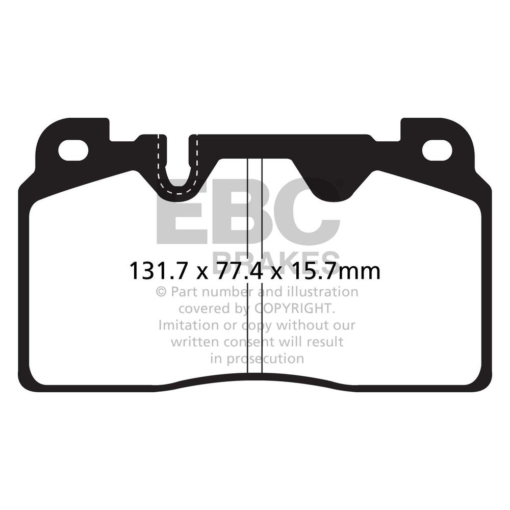 EBC Ultimax Brake Pads 131.7mm x 77.4mm DPX2168 - Front