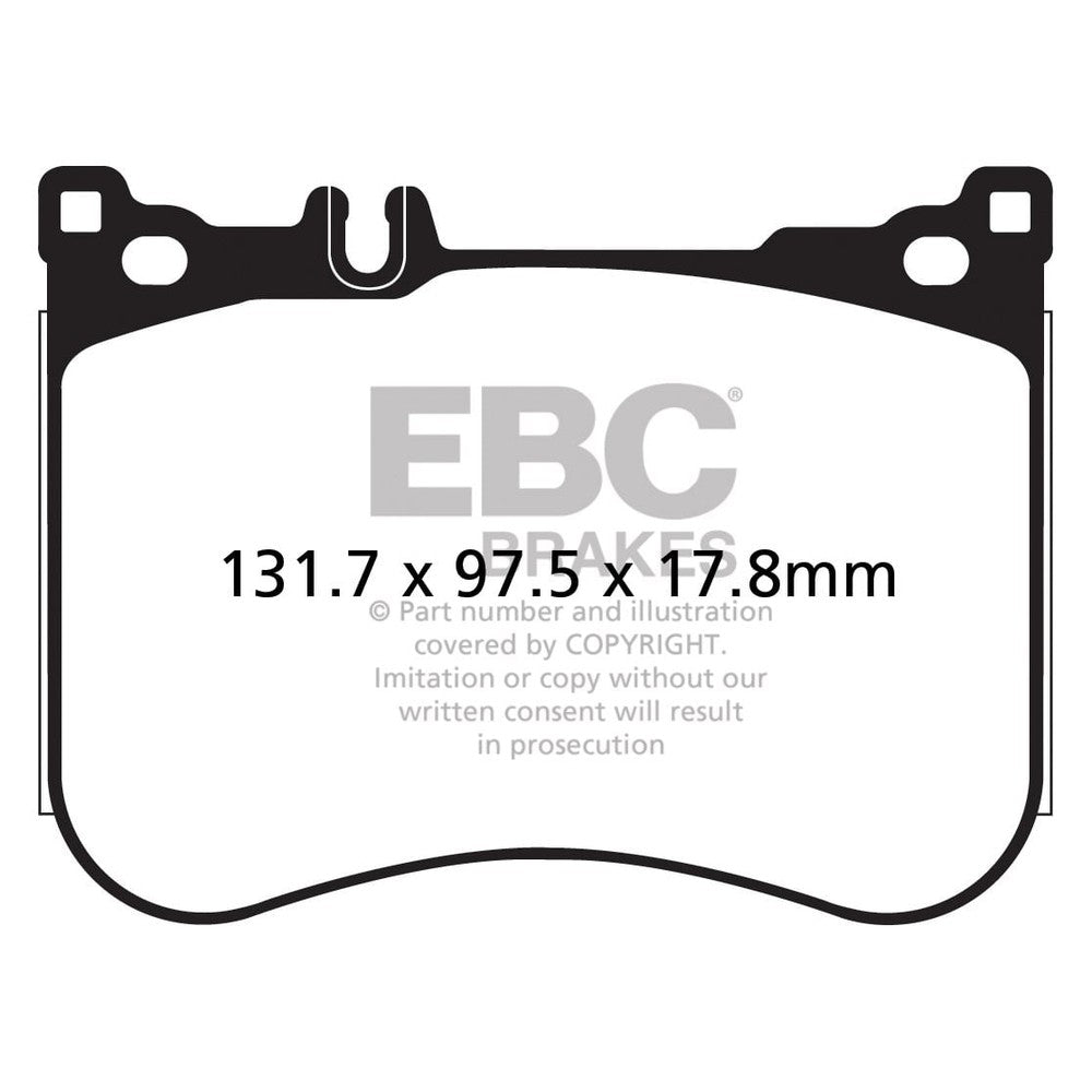 EBC Greenstuff 2000 Brake Pads 131.7mm x 97.5mm DP22178 - Front