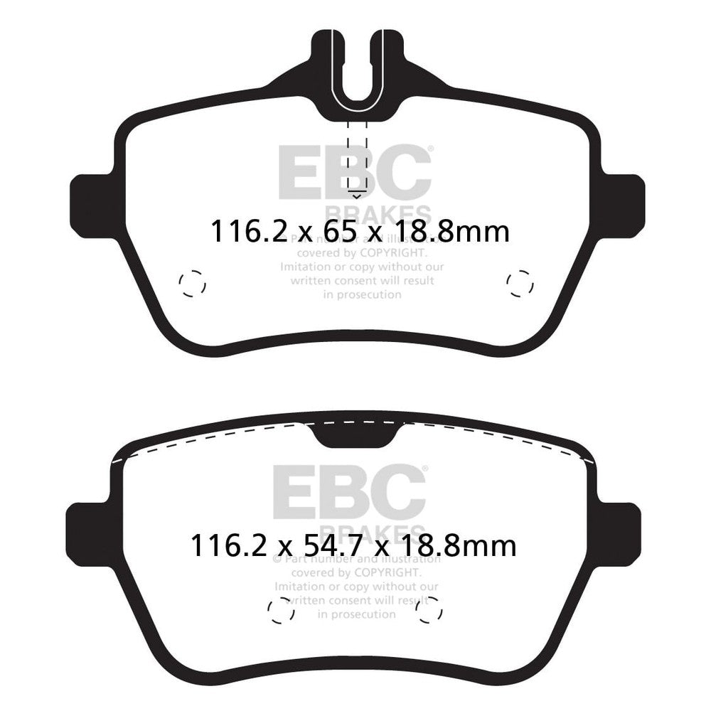EBC Redstuff Brake Pads 116.2mm x 54.7mm DP32180C - Rear
