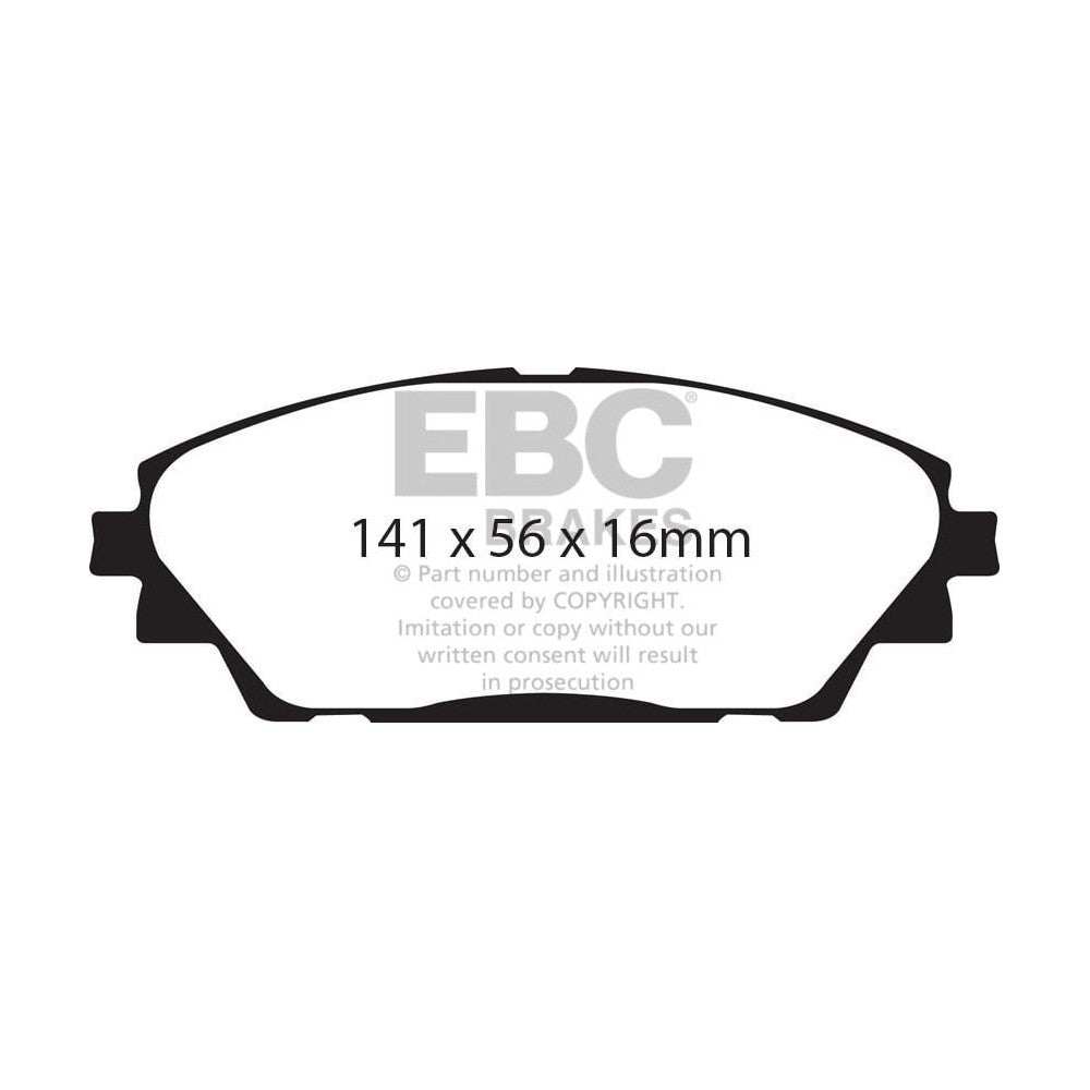 EBC Ultimax Brake Pads 142mm x 55.7mm DPX2185 - Front