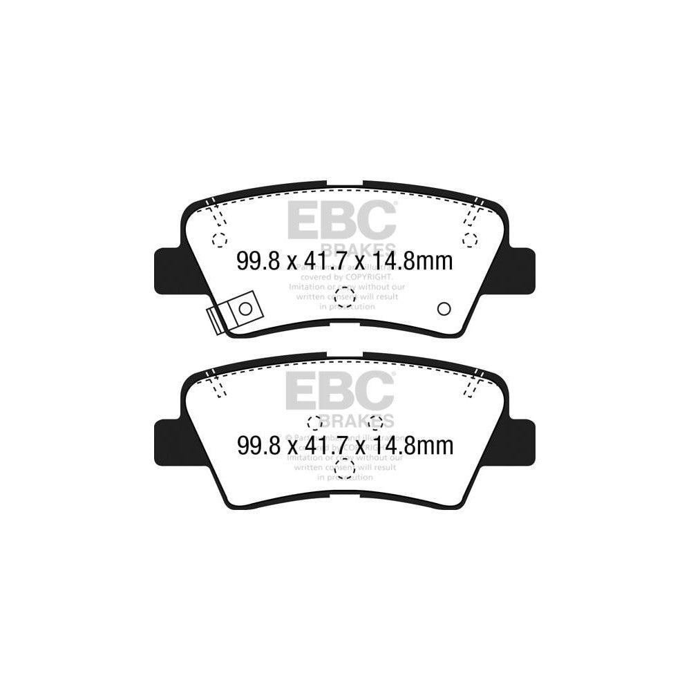 EBC Greenstuff 2000 Brake Pads 99.8mm x 41.7mm DP22188 - Rear