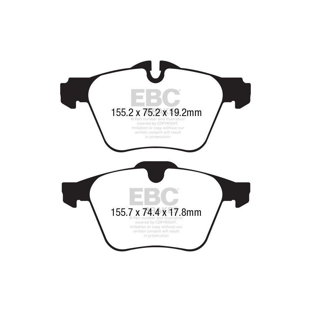 EBC Yellowstuff Brake Pads 155.7mm x 74.4mm DP42189R - Front