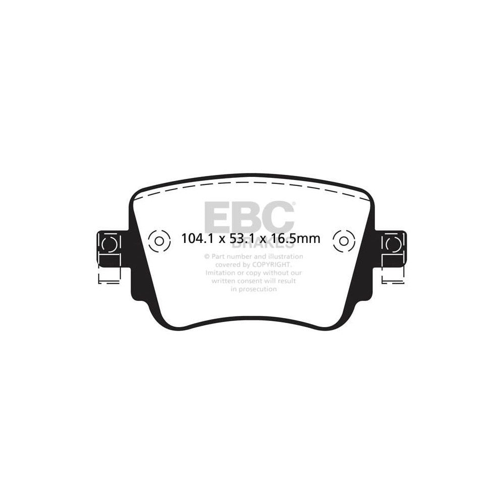 EBC Greenstuff 2000 Brake Pads 104.1mm x 53.1mm DP22201 - Rear