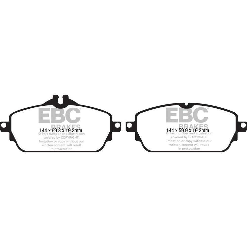 EBC Yellowstuff Brake Pads 144mm x 59.9mm DP42208R - Front