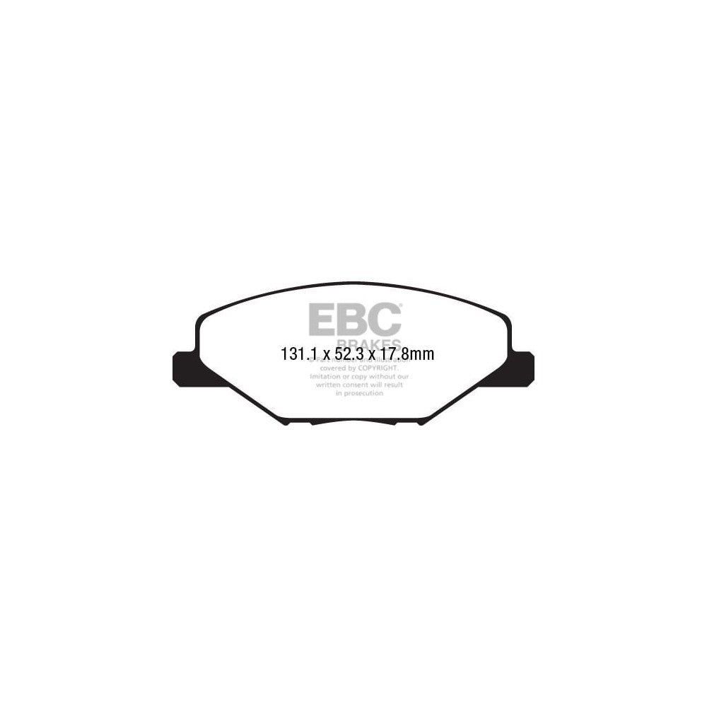 EBC Greenstuff 2000 Brake Pads 131.1mm x 52.3mm DP22211 - Front