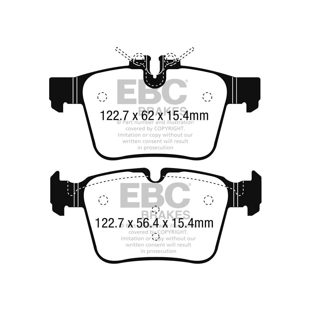 EBC Yellowstuff Brake Pads 122.7mm x 56.4mm DP42215R - Rear