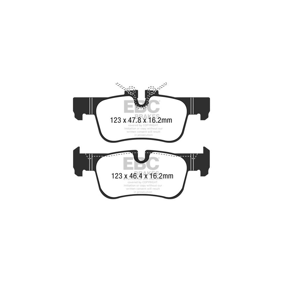 EBC Greenstuff 6000 Brake Pads 123mm x 76.7mm DP62235 - Rear