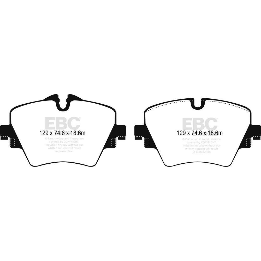 EBC Greenstuff 6000 Brake Pads 129mm x 70.1mm DP62245 - Front