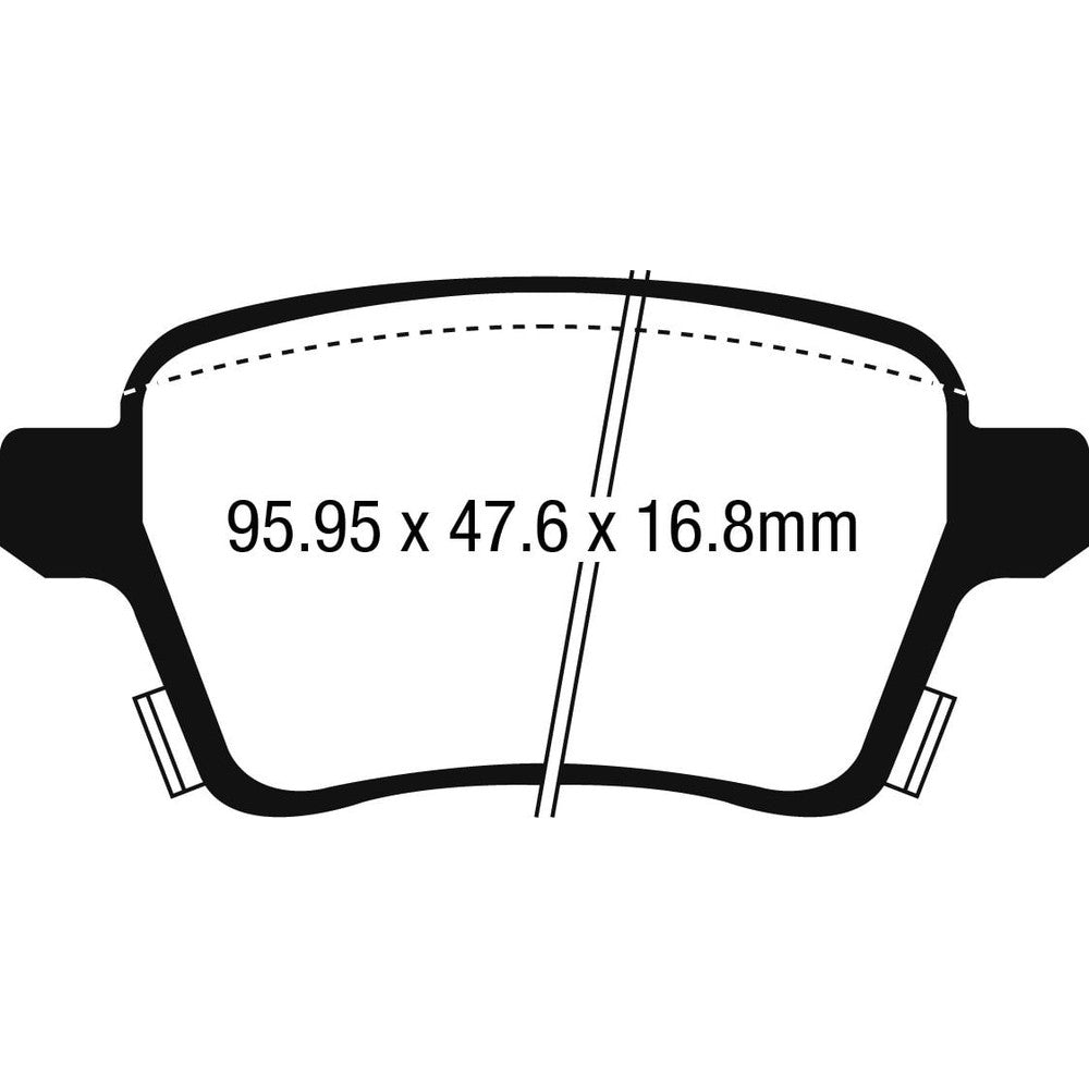 EBC Yellowstuff Brake Pads 95.95mm x 47.6mm DP42250R - Rear