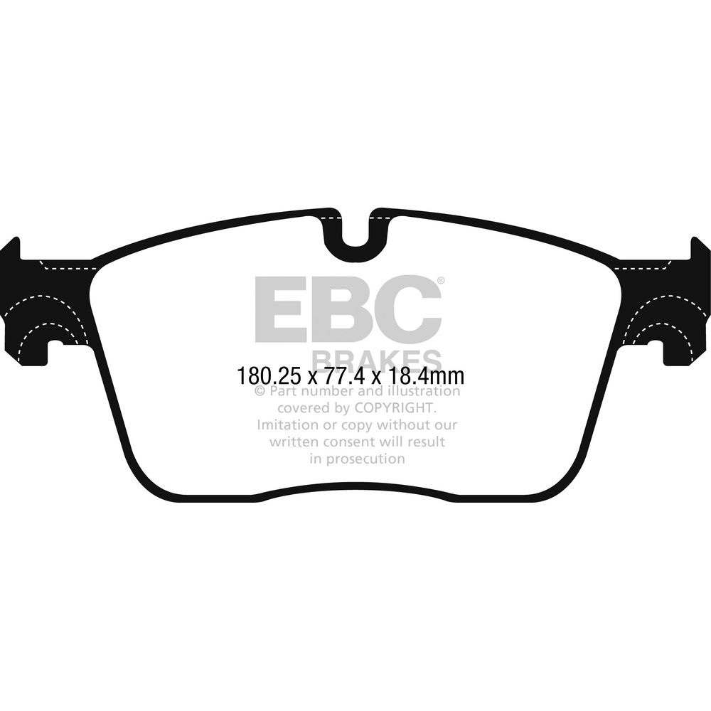 EBC Redstuff Brake Pads 180.25mm x 77.4mm DP32253C - Front
