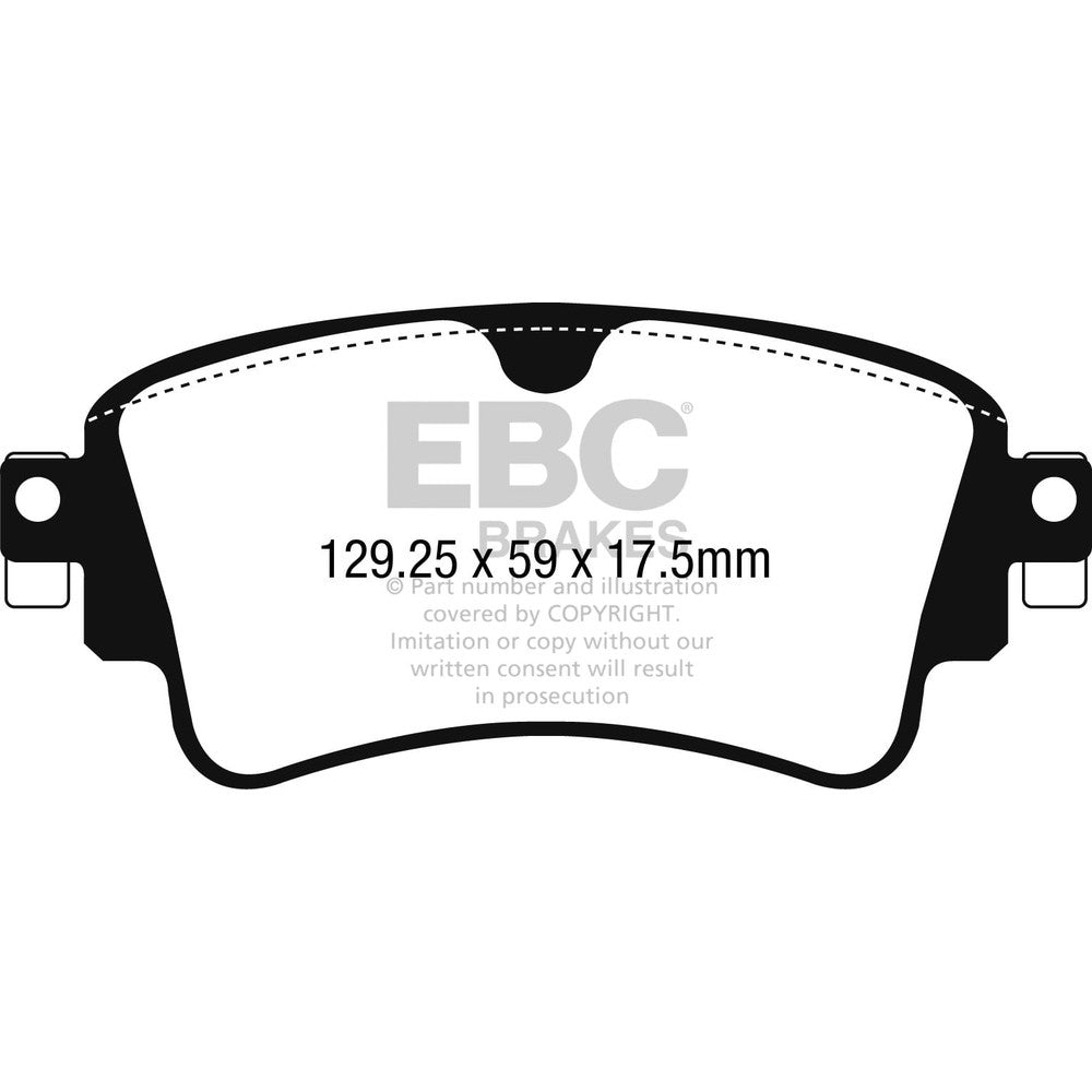 EBC Yellowstuff Brake Pads 129.25mm x 59mm DP42254R - Rear