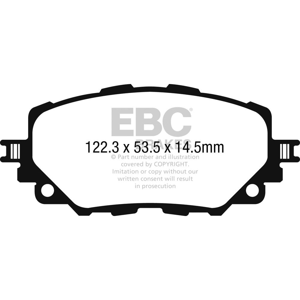 EBC Bluestuff NDX Brake Pads 122.3mm x 53.5mm DP52263NDX - Front