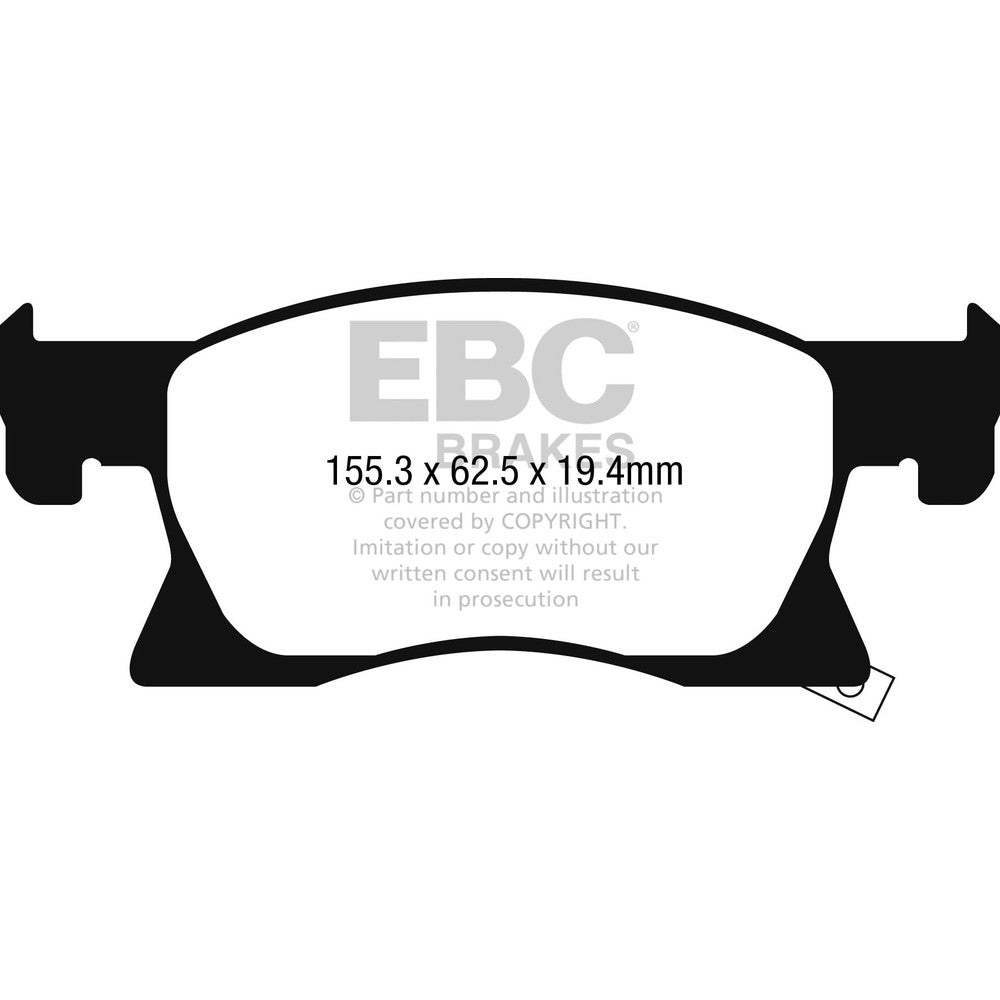 EBC Yellowstuff Brake Pads 155.3mm x 62.5mm DP42267R - Front