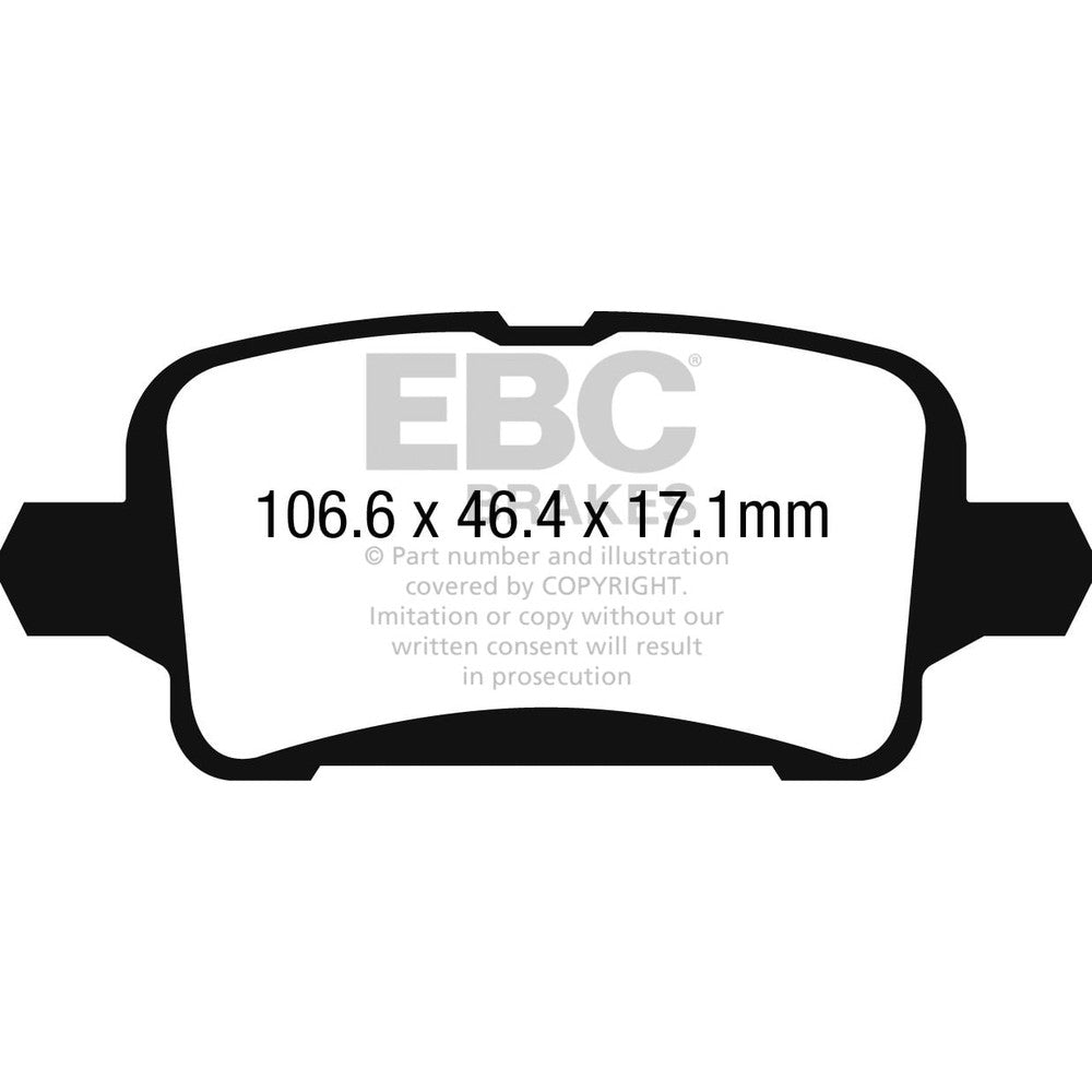 EBC Greenstuff 2000 Brake Pads 106.6mm x 46.4mm DP22268 - Rear