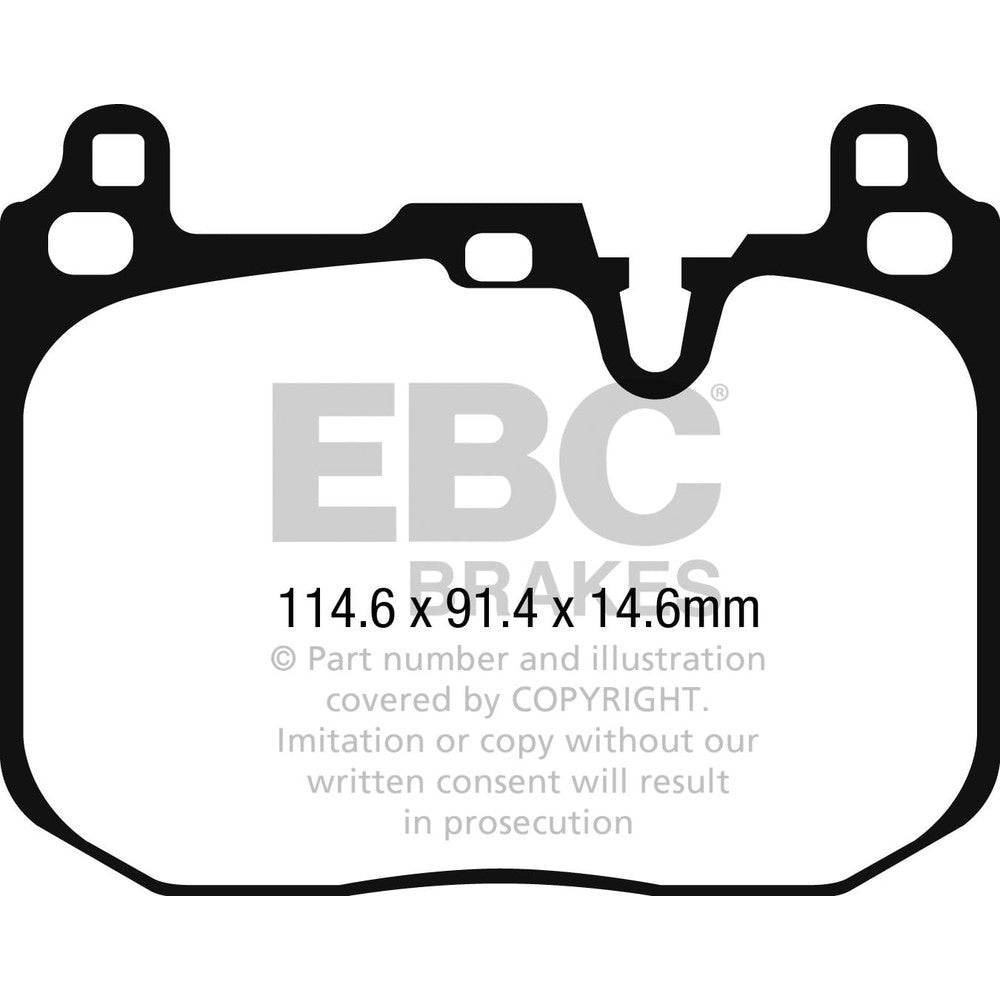 EBC Yellowstuff Brake Pads 114.6mm x 91.4mm DP42271R - Front
