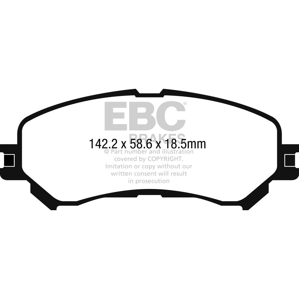 EBC Yellowstuff Brake Pads 142.2mm x 58.6mm DP42272R - Front