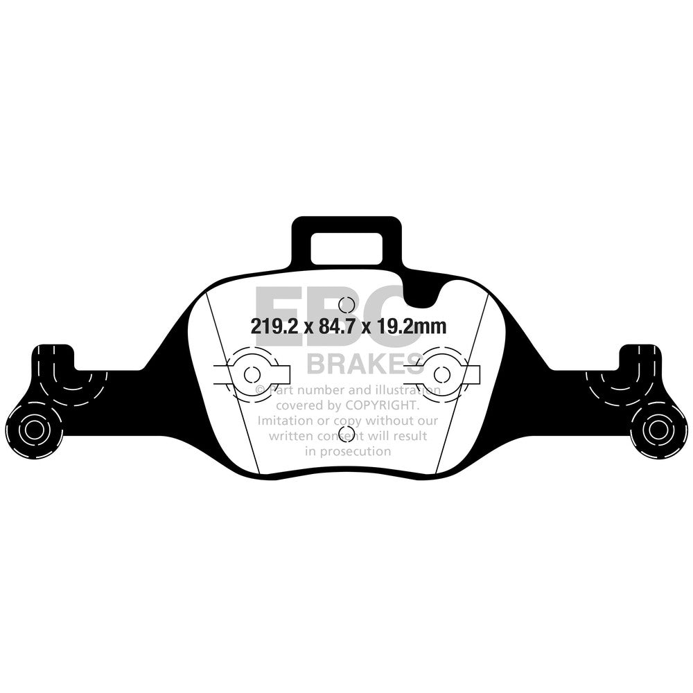 EBC Bluestuff NDX Brake Pads 219mm x 84.7mm DP52289NDX - Front