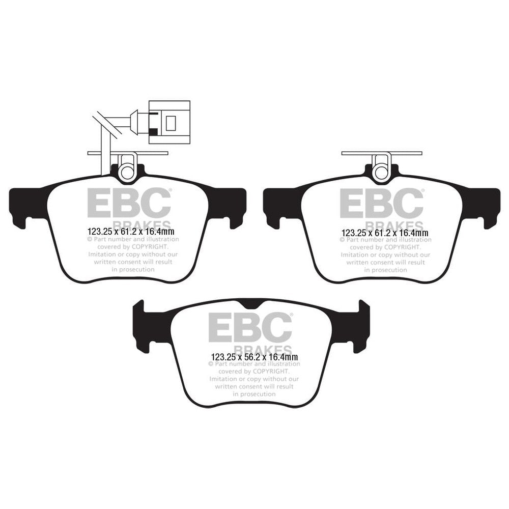 EBC Bluestuff NDX Brake Pads 123.25mm x 61.2mm DP52295NDX - Rear