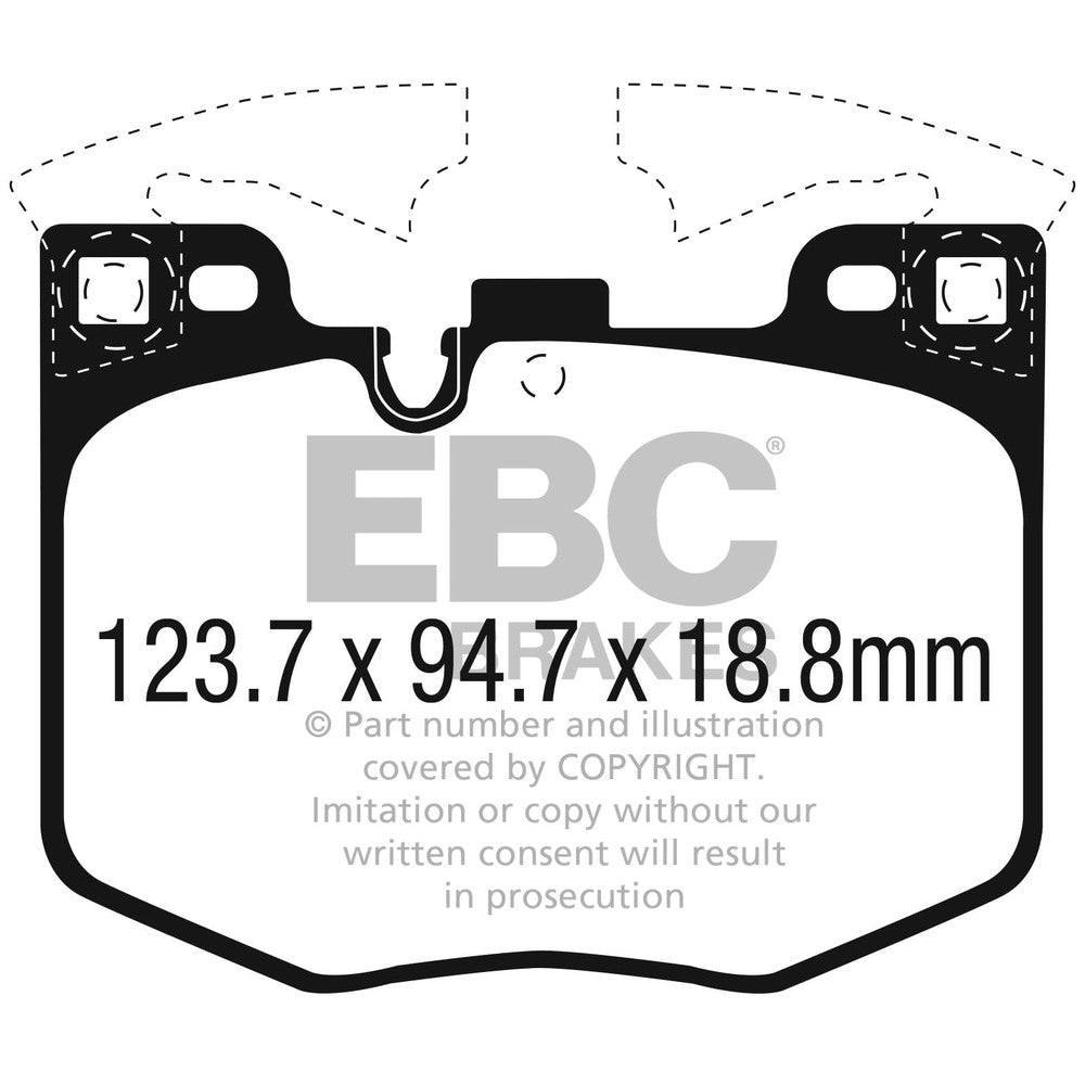 EBC Ultimax Brake Pads 123.7mm x 94.7mm DPX2302 - Front