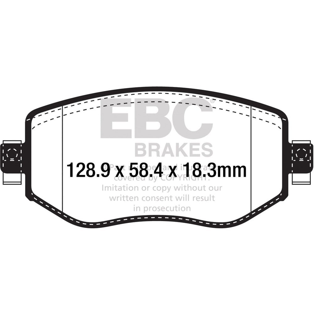 EBC Greenstuff 2000 Brake Pads 128.9mm x 58.4mm DP22309 - Front
