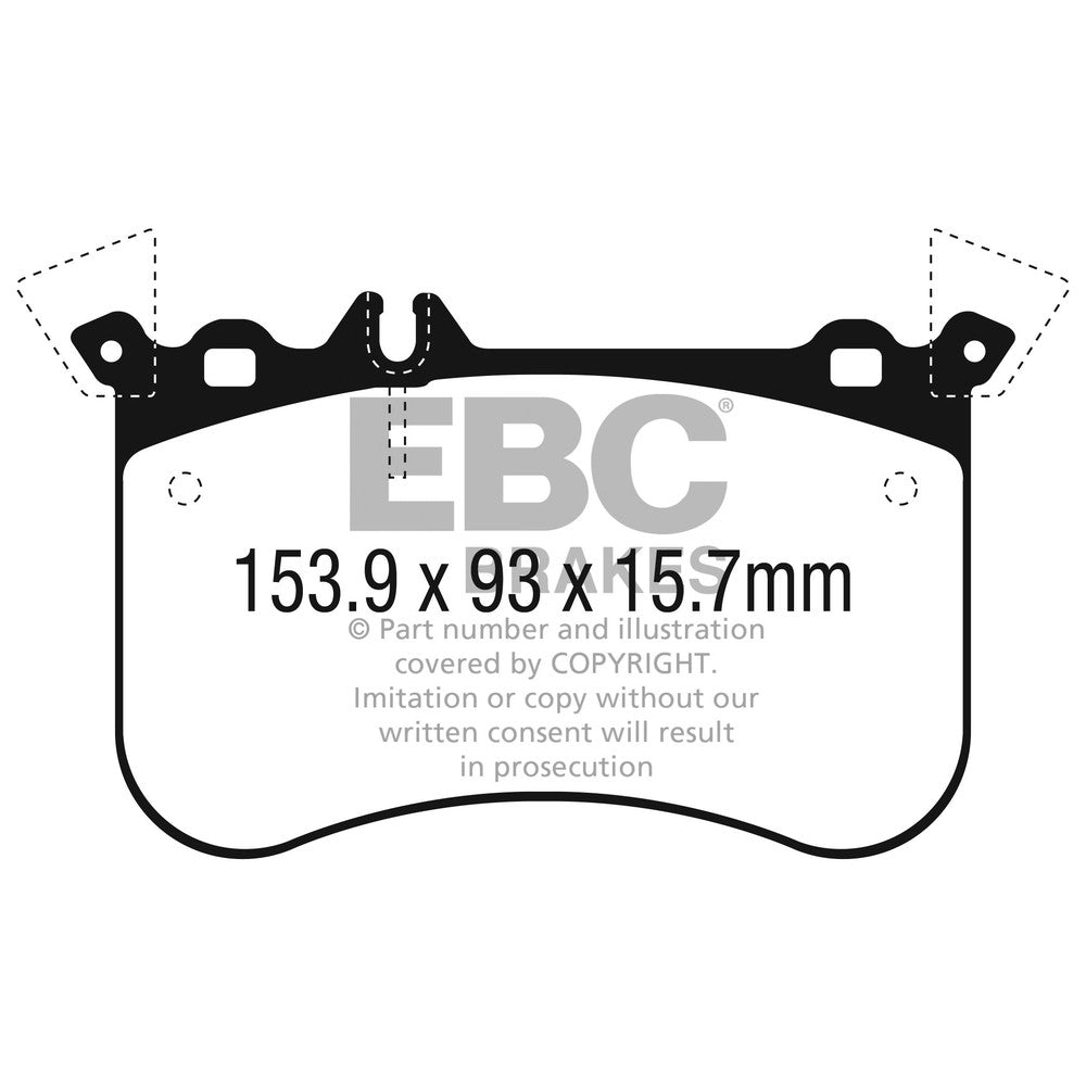 EBC Yellowstuff Brake Pads 153.9mm x 93mm DP42311R - Front