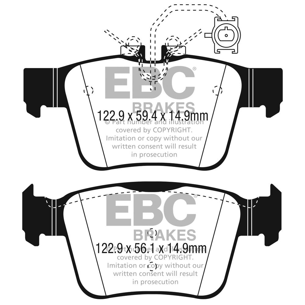 EBC Ultimax Brake Pads 122.9mm x 56.1mm DPX2315 - Rear