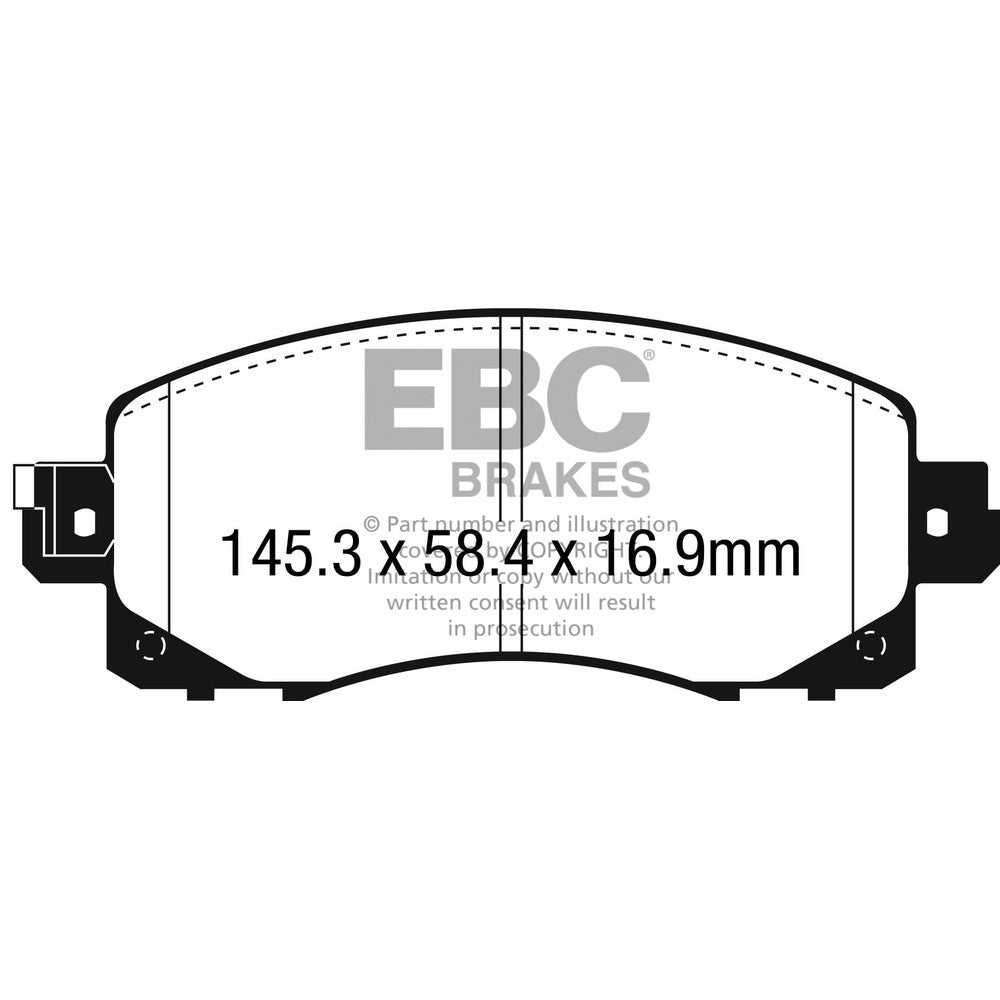 EBC Yellowstuff Brake Pads 145.3mm x 58.4mm DP42330R - Front