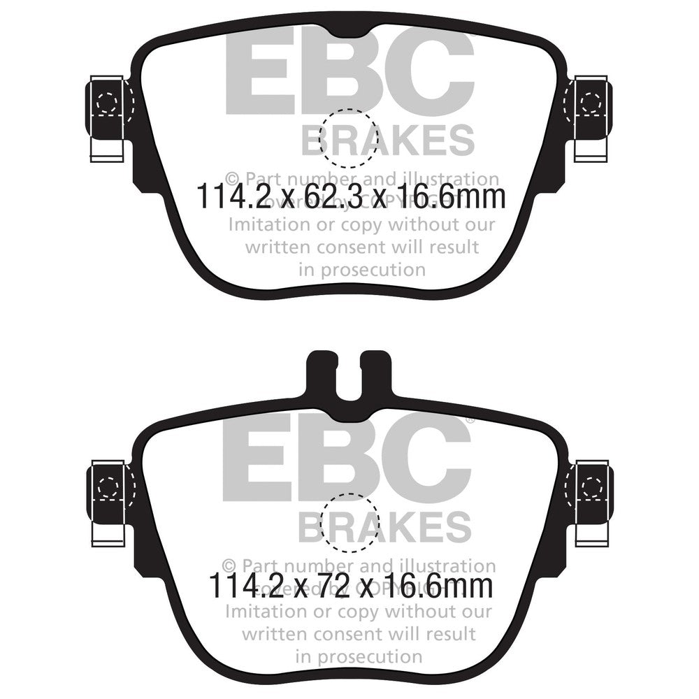 EBC Greenstuff 2000 Brake Pads 114.2mm x 72mm DP22337 - Rear