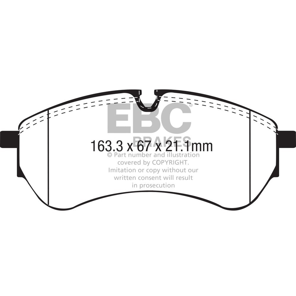 EBC Ultimax Brake Pads 163.3mm x 67mm DPX2338 - Front