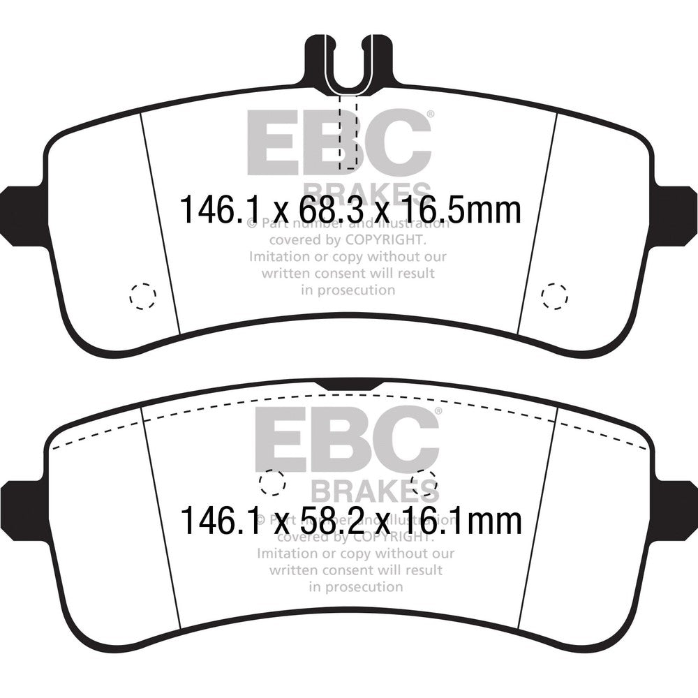 EBC Yellowstuff Brake Pads 146.1mm x 68.3mm DP42350R - Rear