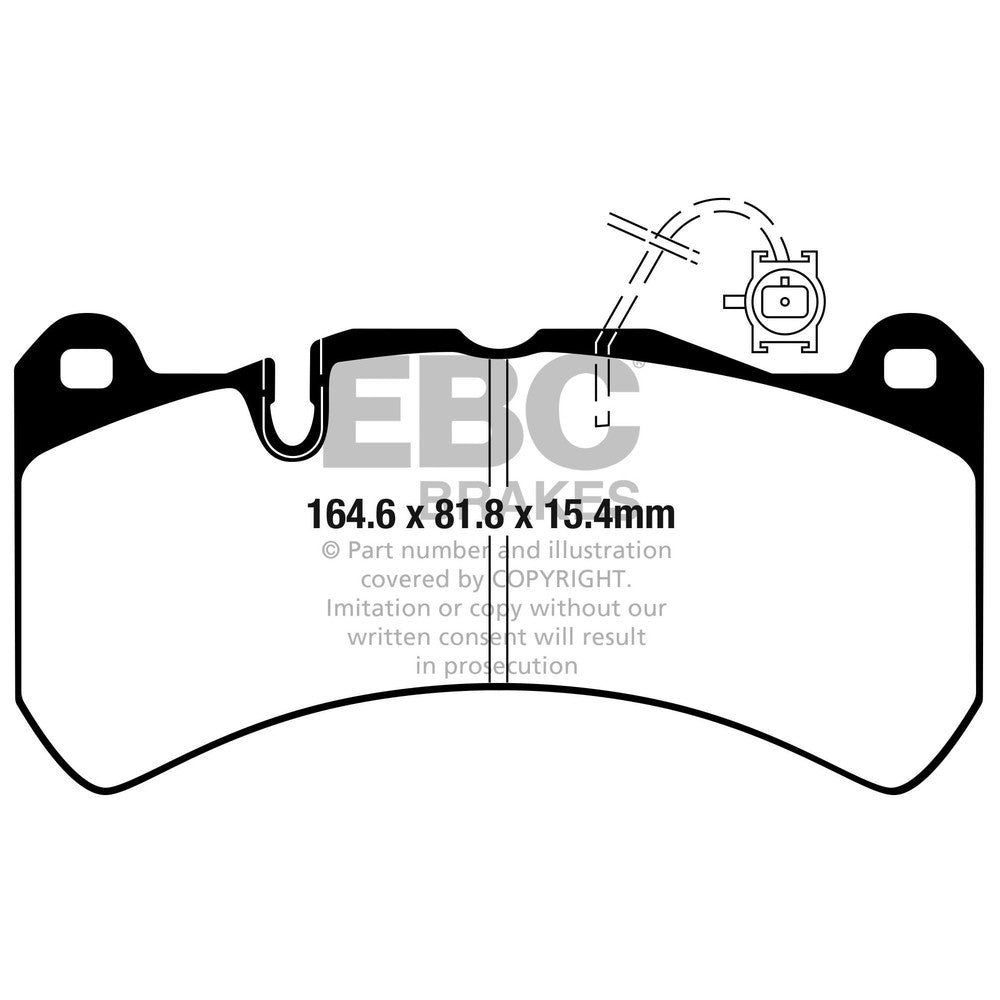 EBC Bluestuff NDX Brake Pads 164.6mm x 81.8mm DP52354NDX - Front