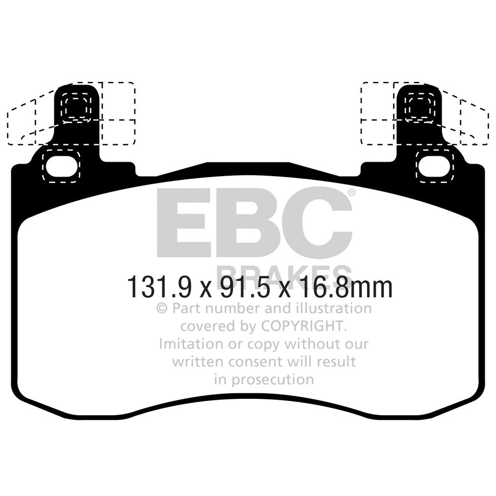 EBC Yellowstuff Brake Pads 130mm x 91.75mm DP42356R - Front