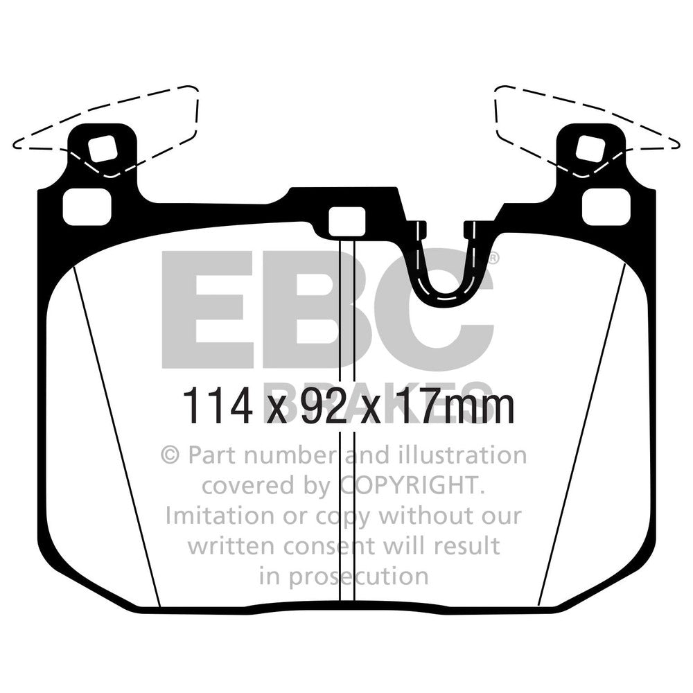 EBC Yellowstuff Brake Pads 113mm x 92mm DP42360R - Front