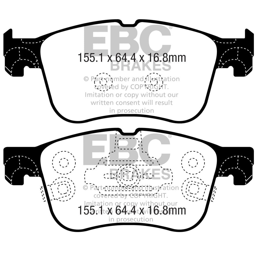 EBC Ultimax Brake Pads 155.1mm x 64.4mm DPX2372 - Front