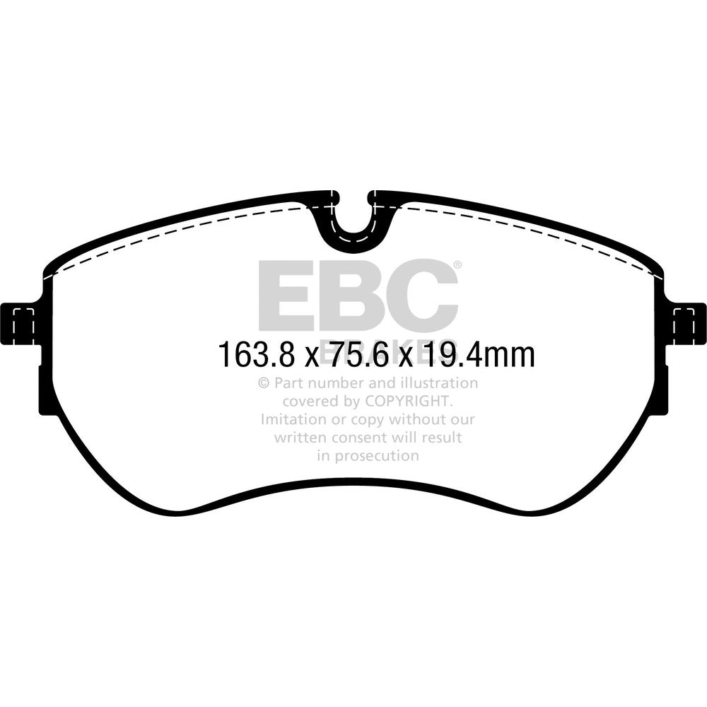 EBC Ultimax Brake Pads 163.8mm x 75.6mm DPX2377 - Front