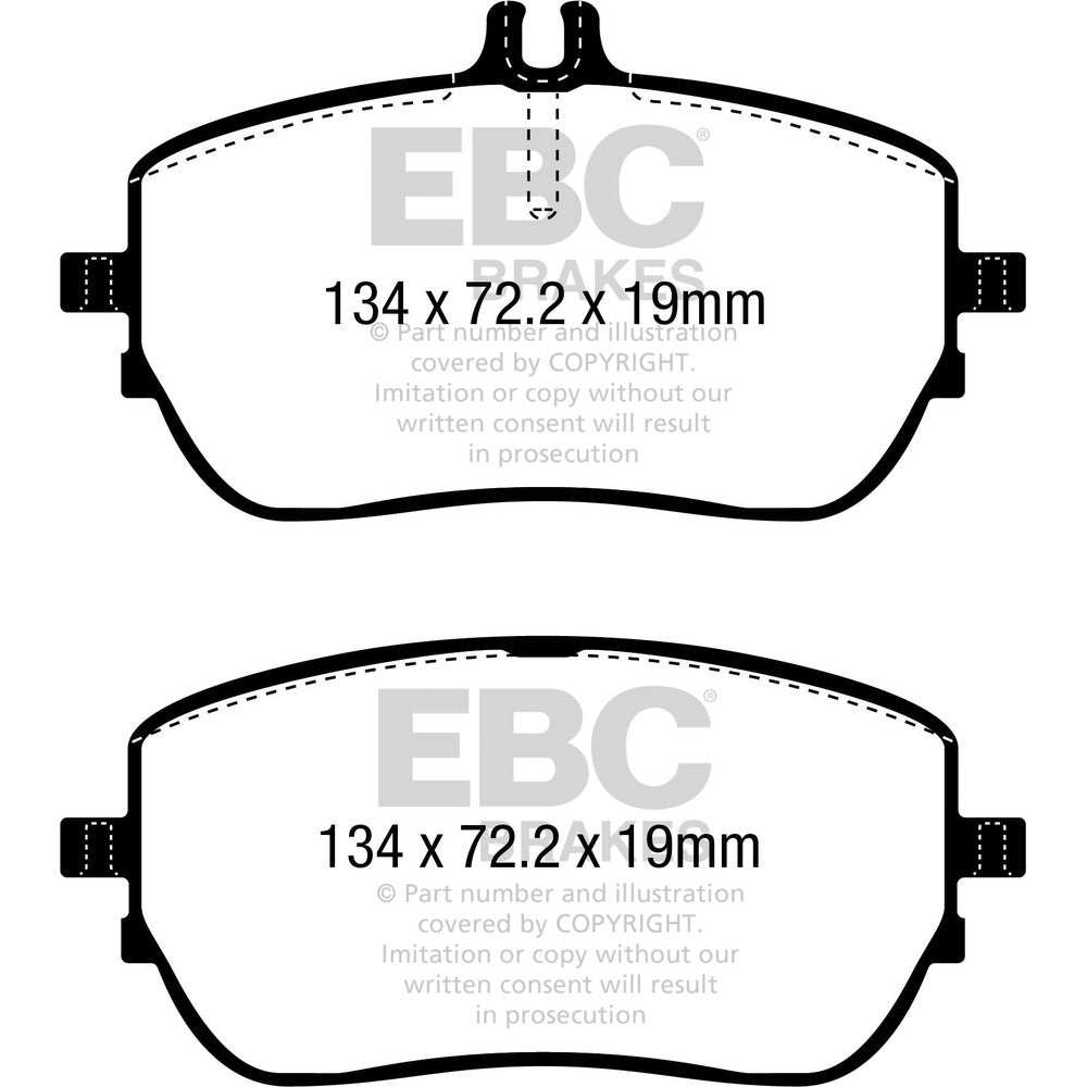 EBC Greenstuff 2000 Brake Pads 134mm x 72.2mm DP22388 - Front