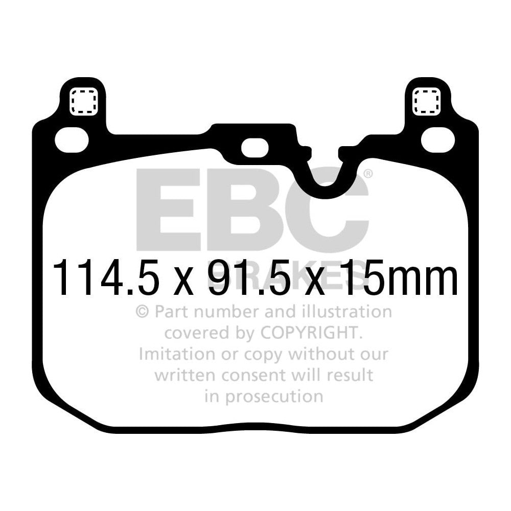 EBC Greenstuff 2000 Brake Pads 114.5mm x 91.5mm DP22393 - Front