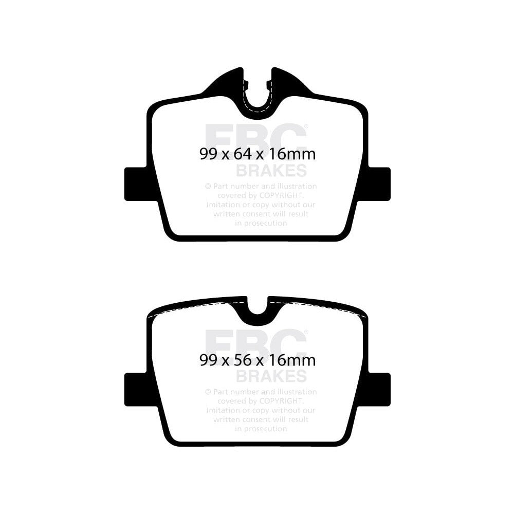 EBC Ultimax Brake Pads 99mm x 64mm DPX2405 - Rear