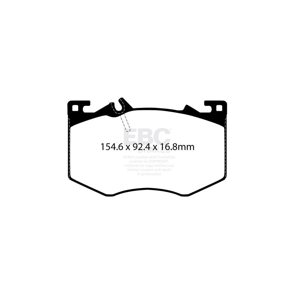 EBC Yellowstuff Brake Pads 154.6mm x 92.4mm DP42423R - Front