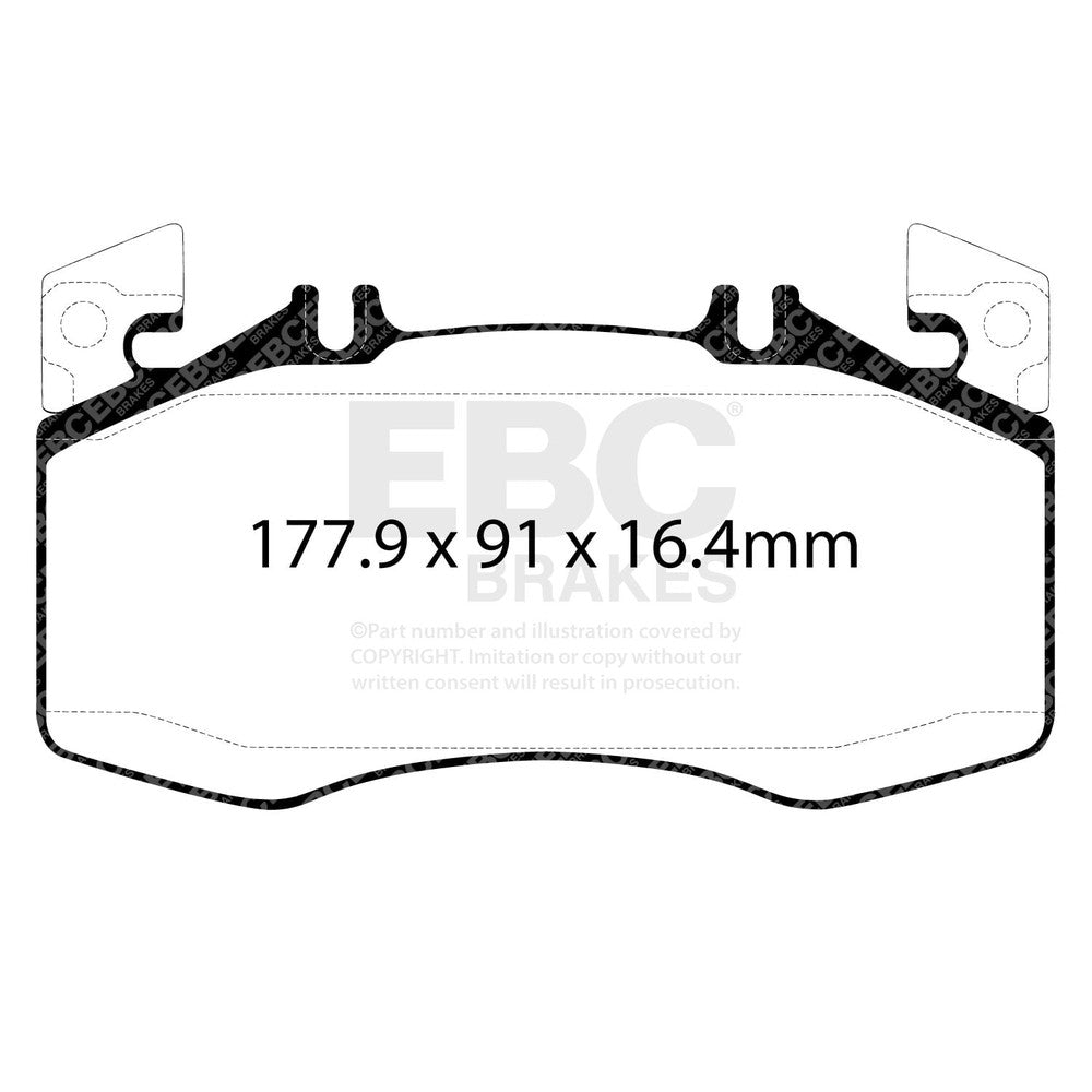 EBC Yellowstuff Brake Pads 177.9mm x 91mm DP42424R - Front