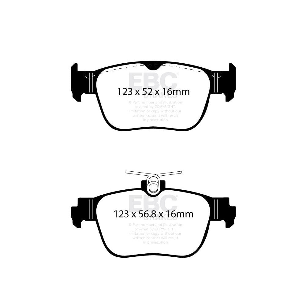 EBC Ultimax Brake Pads 123mm x 56.8mm DPX2440 - Rear
