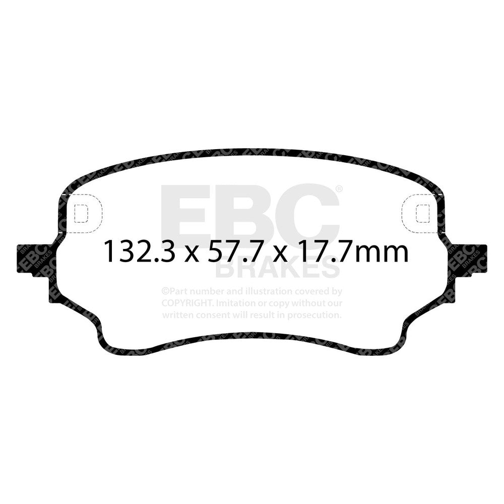 EBC Ultimax Brake Pads 132.2mm x 57.7mm DPX2441 - Front