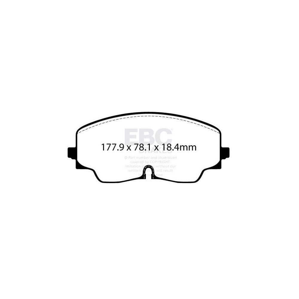 EBC Redstuff Brake Pads 177.9mm x 78.1mm DP32448C - Front
