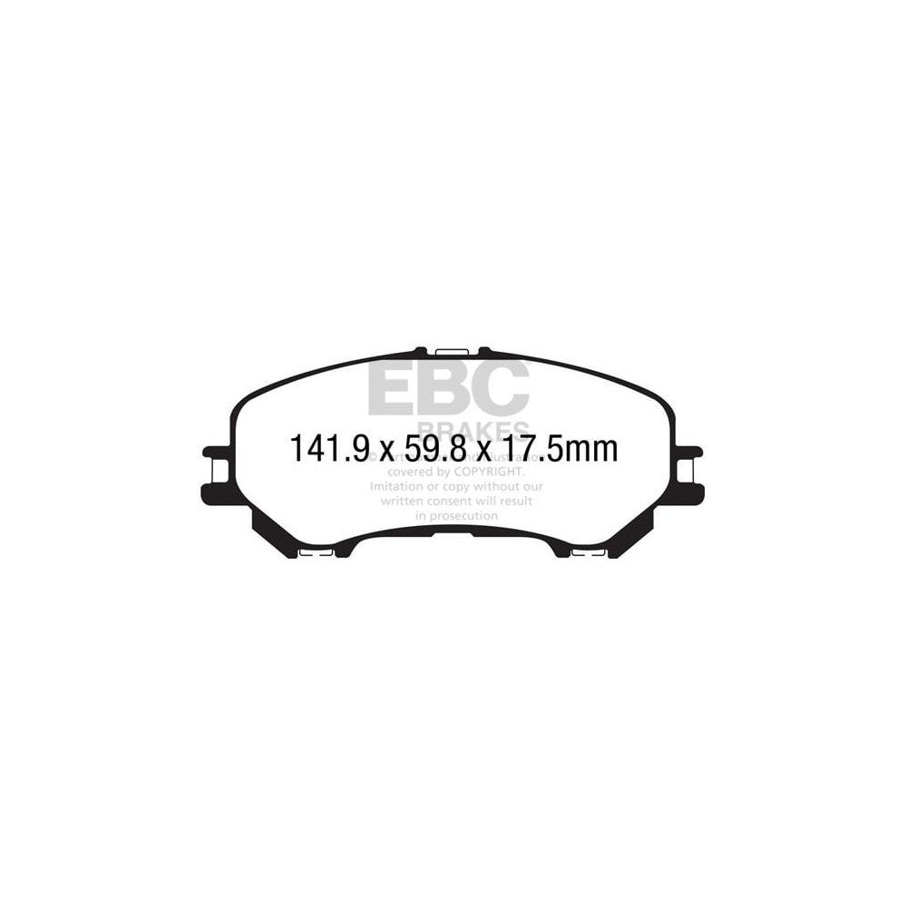 EBC Greenstuff 6000 Brake Pads 141.9mm x 59.8mm DP63032 - Front