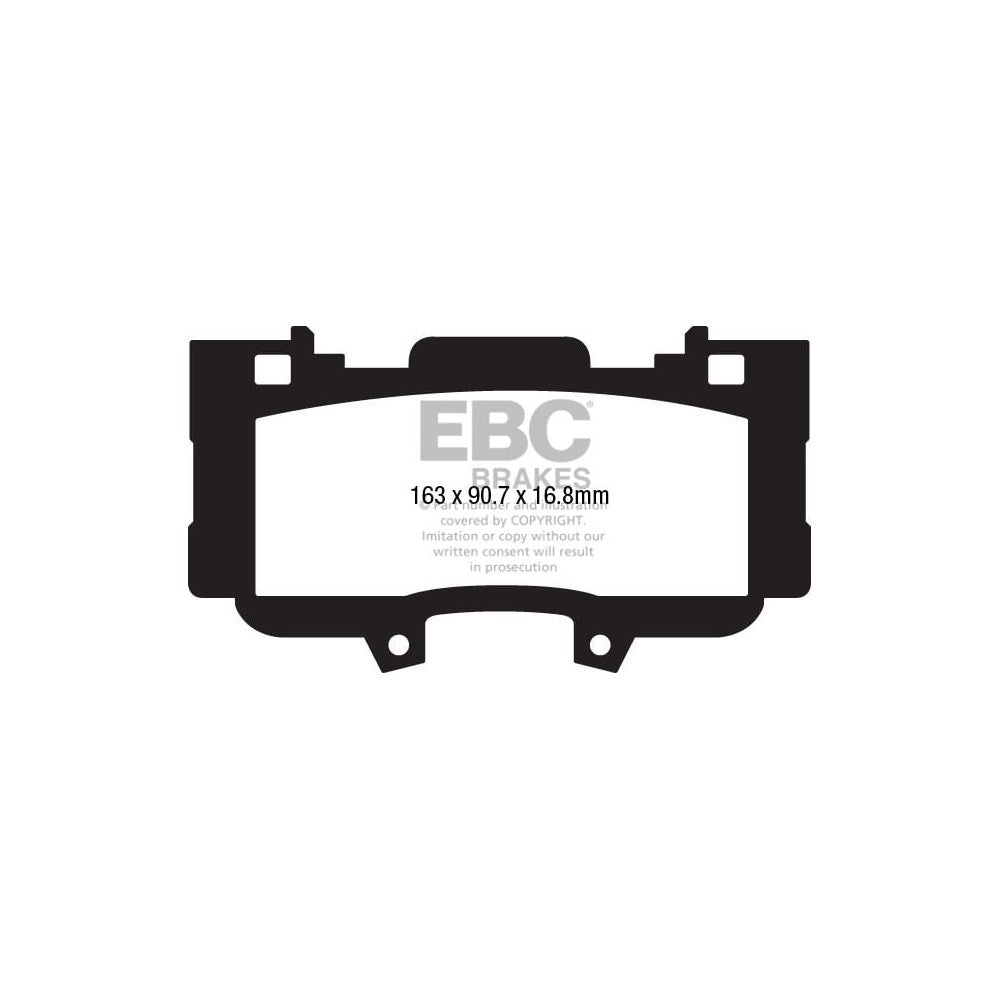 EBC Yellowstuff Brake Pads 163mm x 90.7mm DP43042R - Front
