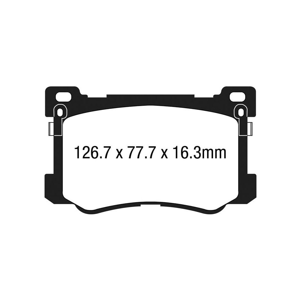 EBC Yellowstuff Brake Pads 126.7mm x 77.7mm DP43048R - Front