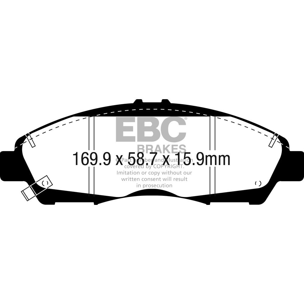EBC Greenstuff 6000 Brake Pads 169.9mm x 58.7mm DP63063 - Front
