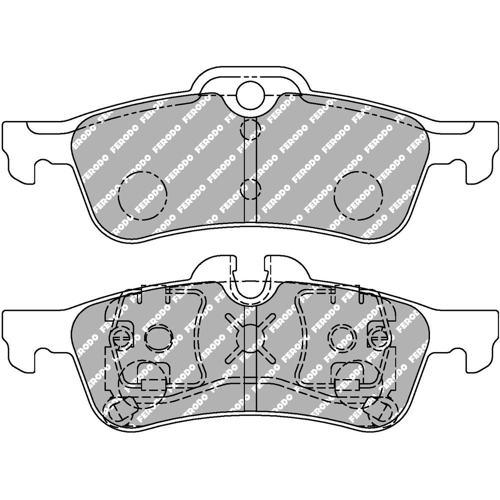 Ferodo DS2500 Brake Pads 123.2mm x 43.9mm FCP1676H - Rear