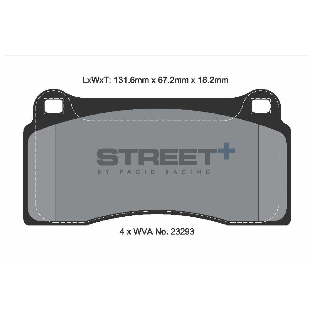 Pagid Street Brake Pads 131.6mm x 67.2mm T8021SP2001