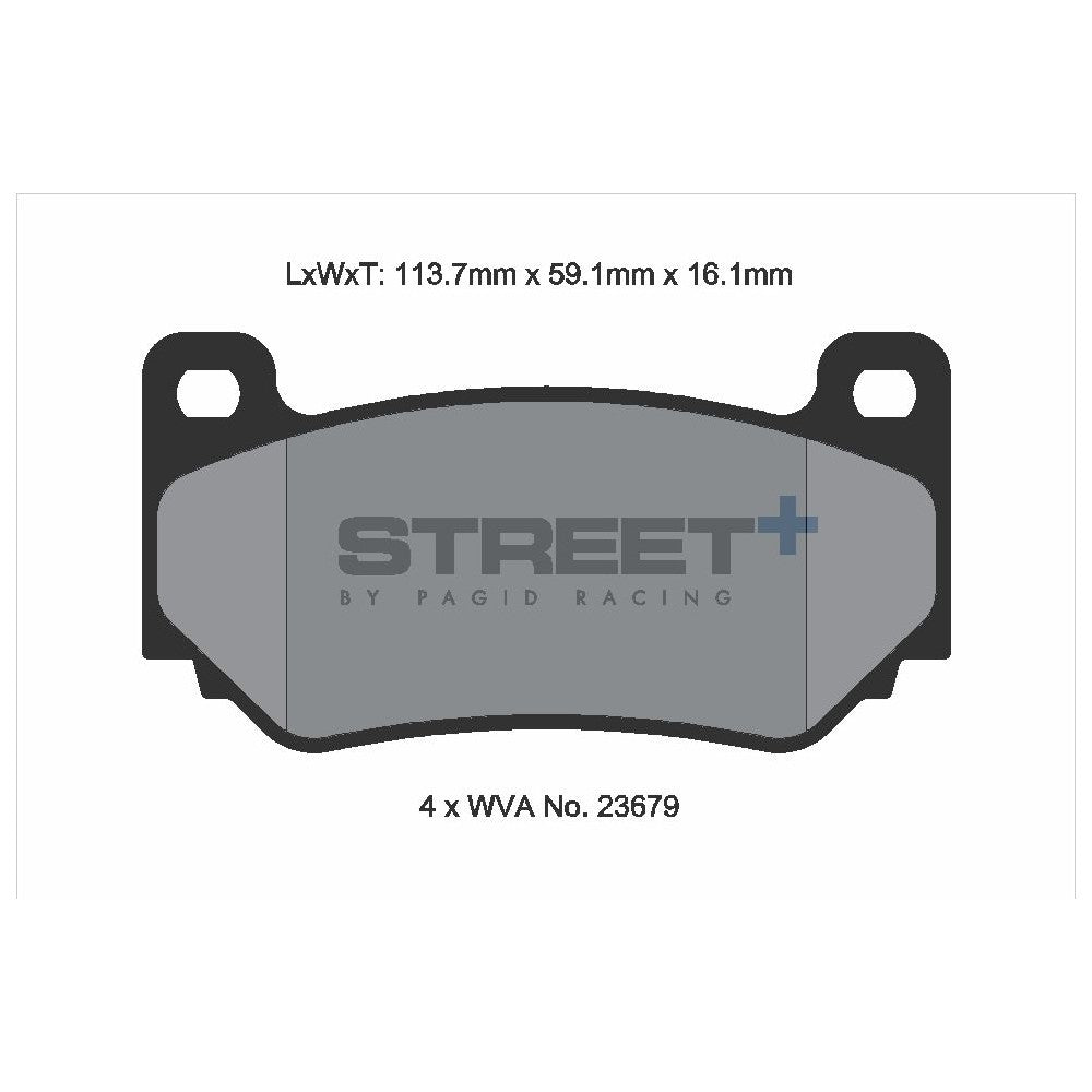 Pagid Street Brake Pads 113.5mm x 59.2mm T8035SP2001 - Front